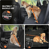 Pawaboo Dog Seat Belt Harness for Car, Seatbelt Harness with 2 in 1 Buckle