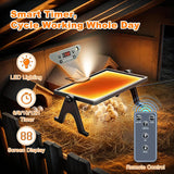 Pawaboo 6-in-1 Chicken Brooder Box for Chick Starter Kit, Includes Pet Cage Tent, Brooders Heating Plate, Chicks Perch, Feeder and 1.1L Chick Waterer, Baby Chicks Supplies (Brooder Set)