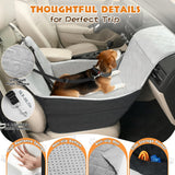 Pawaboo Dog Car Seat for Small Medium Dogs, Detachable, Fit Front/Back Seat