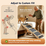Pawaboo 2026 Upgraded Dog Ramp for Couch, Foldable Small Dog Ramp for Sofa with 7 Adjustable Heights from 2.2" to 18.5", Portable Non-Slip Pet Ramps for Couch Sofa, Wood