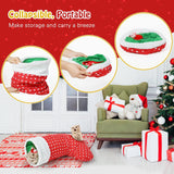 Pawaboo Cat Tunnel Christmas Sock with Bell Balls, Upgraded 2 Way Cat Tunnel Interactive Toy for Christmas, Pet Xmas Stocking with Crinkle Paper & Strong Spring-Steel Frame for Cat Kitten Kitty, Red