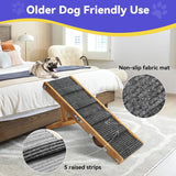 Pawaboo 2026 Upgraded Small Dog Ramp for Couch Foldable, 5 Ajustable Height | Height from 9.8" to 20.5", Portable Stable Pet Steps with Non-Slip Pad, Pet Ramps Use for Sofa Couch Stairs, Wood