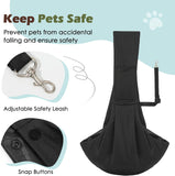Pawaboo Hands Free Dog Sling Carrier for Small Dogs & Cats – Reversible Puppy Carrier Purse with Adjustable Safety Harness, Up to 12 lbs, Black