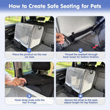 Pawaboo Dog Car Seat, Enclosed Dog Crate for Car Pet Travel Safety
