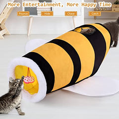 Bee Theme Cat Tunnel for Indoor Cat