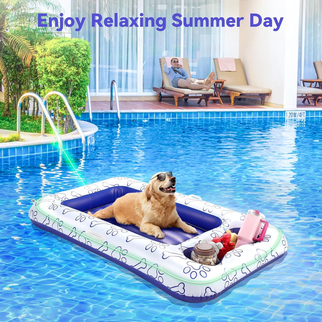 Pawaboo Dog Pool Float, Inflatable Pet Pool Floats for Medium Large Do