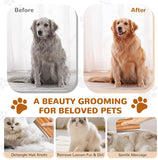 Pawaboo Deshedding Brush for Dogs & Cats, Dog Hair Removal Comb with Ergonomic Gripping, Wooden Grooming Shedding Brush for Long Hair Dogs and Cats, Hangable Pet Cleaning Comb, 5.1 Inch, Walnut