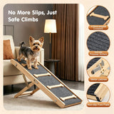 Pawaboo 2026 Upgraded Small Dog Ramp for Couch Foldable, 7 Ajustable Height