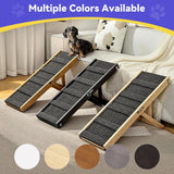 Pawaboo 2026 Upgraded Small Dog Ramp for Couch Foldable, 5 Ajustable Height | Height from 9.8" to 20.5", Portable Stable Pet Steps with Non-Slip Pad, Pet Ramps Use for Sofa Couch Stairs, Wood