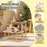 Pawaboo Elevated Cat Hammock Bed, 2-Tier Cats Bed with 2 Teasers