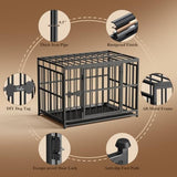 Pawaboo 38 Inch Heavy Duty Dog Crate, with Removable Tray, Escape Proof