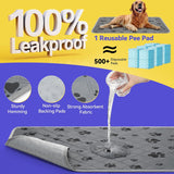 Pawaboo Stainless Steel Dog Grass Pad with Tray, 28'' x 20'' Dog Litter Box with 2pcs Reusable Artificial Grass Mats, Puppy Potty Tray with Washable Pee Pad, Silver + Green