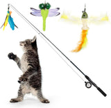 4 Pack Cat Feather Teaser Wand Toys