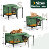 Elevated Base Heated Cat House for Outdoor Cats