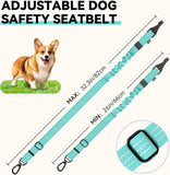 Pawaboo 2Pack Dog Car Seatbelt, 3-in-1 Dog Tether with Buckle & Hook Latch