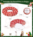 Pawaboo Cat Tunnel Bed Under Christmas Tree, 35.4'' Christmas Cat Toy Circle Tunnel with Toy Ball, Decorative Christmas Festive Foldable Kitty Tube Tunnel for Cat Small Animal (Red Xmas Tree)