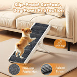Pawaboo Foldable Dog Ramp, Small Dog Ramp for Sofa, Couch & Stairs, Portable Stable Pet Step Ramps with Non-Slip Pad, 4 Adjustable Height from 13'' to 21", White