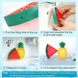 Pawaboo Pet Teether Cooling Chew Toys, 2 Pack Freezable Teething Toy for Puppies, Watermelon and Pineapple Shape Freeze Interactive Toys in Summer, Frozen Dog Treat Training Tools for Dogs