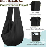 Pawaboo Hands Free Dog Sling Carrier for Small Dogs & Cats – Reversible Puppy Carrier Purse with Adjustable Safety Harness, Up to 12 lbs, Black