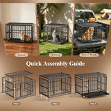 Pawaboo 38 Inch Heavy Duty Dog Crate, with Removable Tray, Escape Proof