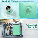 Pawaboo Dog Pool Float, Inflatable Pet Pool Floats for Medium Large Dogs Up to 220 lbs, Dog Raft and Float for Pools with Dual Handles Snack Area, Dogs Floating Lounger for Pools Beach Lake, Green