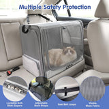 Pawaboo Dog Car Seat, Enclosed Dog Crate for Car Pet Travel Safety