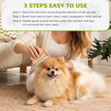 Pawaboo Deshedding Brush for Dogs & Cats, Dog Hair Removal Comb with Ergonomic Gripping, Wooden Grooming Shedding Brush for Long Hair Dogs and Cats, Hangable Pet Cleaning Comb Supplies, 3 Inch, Wood