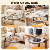 Pawaboo Foldable Cat Desk Bed, Enlarged Hanging Cats Bed with Dual Clamps