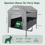 Pawaboo 47" XL Dog House Outdoor Weatherproof, with Breathable Mesh Windows