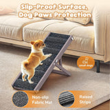 Pawaboo Foldable Dog Ramp, Small Dog Ramp for Sofa, Couch & Stairs, Portable Stable Pet Step Ramps with Non-Slip Pad, 4 Adjustable Height from 13'' to 21", Grey Purple