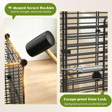 Pawaboo Bird Cage, 24.2''L x 16''W x 41''H Flight Cage with Slide-Out Tray, Waterer & Feeder, 360° Movable Metal Breeding Bird Cages with Stand & Perch for Parrot Parakeets Cockatiel Lovebird Finch