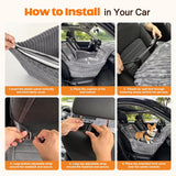 Pawaboo Dog Booster Car Seat for Small/Medium Dogs Up to 35lbs, Grey