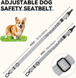 Pawaboo 2Pack Dog Car Seatbelt, 3-in-1 Dog Tether with Buckle & Hook Latch