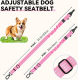 Pawaboo 2Pack Dog Car Seatbelt, 3-in-1 Dog Tether with Buckle & Hook Latch