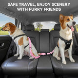 Pawaboo 2Pack Dog Car Seatbelt, 3-in-1 Dog Tether with Buckle & Hook Latch
