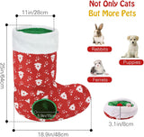 Pawaboo Cat Tunnel Christmas Sock with Bell Balls, Upgraded 2 Way Cat Tunnel Interactive Toy, Pet Xmas Stocking with Crinkle Paper & Strong Spring-Steel Frame for Cat Kitten Kitty, Red Christmas Tree