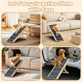 Pawaboo Dog Ramp for Couch Foldable, 5 Ajustable Height from 9.8" to 20.5"