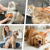 Pawaboo Deshedding Brush for Dogs & Cats, Dog Hair Removal Comb with Ergonomic Gripping, Wooden Grooming Shedding Brush for Long Hair Dogs and Cats, Hangable Pet Cleaning Comb, 5.1 Inch, Walnut
