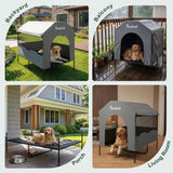 Pawaboo 47" XL Dog House Outdoor Weatherproof, with Breathable Mesh Windows
