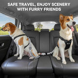 Pawaboo 2Pack Dog Car Seatbelt, 3-in-1 Dog Tether with Buckle & Hook Latch