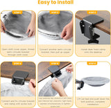 Pawaboo Cat Desk Bed, Sunken Cats Hammock with Steel Clamp Hold up to 40lbs, One-click Foldable Cat Side Table Beds with Soft Plush, Reversible & Washable Hanging Cats Bed for Game Office Home Desktop