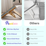 Pawaboo 2026 Upgraded Small Dog Ramp for Couch Foldable, 5 Ajustable Height | Height from 9.8" to 20.5", Portable Stable Pet Steps with Non-Slip Pad, Pet Ramps Use for Sofa Couch Stairs, Wood