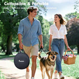 Dog Playpen, Portable Pet Cat PlayPen, 600D Oxford Dog Kennel Tent Crate, Waterproof&Breathable, Indoor Outdoor Travel Camping for Medium/Large Breed with Carrying Case+Bowl(M), Light Pink Flowers