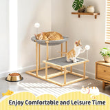 Pawaboo Elevated Cat Hammock Bed, 2-Tier Cats Bed with 2 Teasers
