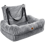 Pawaboo Dog Car Seat Bed, Memory Foam Booster for Medium/Large Dogs, Beige