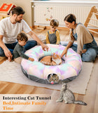 Túnel para gatos con cama para gatos 