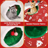 Cat Tunnel Christmas Sock with Bell Balls