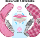 Pawaboo Small Dog Harness and Leash Set, Puppy Harness X-Frame No Pull No Choke, Dog Vest Harness Adjustable for Small Medium Sized Dogs,Soft Breathable Pet Harness for Walking Outing, S, Pink Plaid