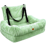 Pawaboo Dog Car Seat Bed, Memory Foam Booster for Medium/Large Dogs, Beige
