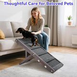 Pawaboo Foldable Dog Ramp, Small Dog Ramp for Sofa, Couch & Stairs, Portable Stable Pet Step Ramps with Non-Slip Pad, 4 Adjustable Height from 13'' to 21", Grey Purple